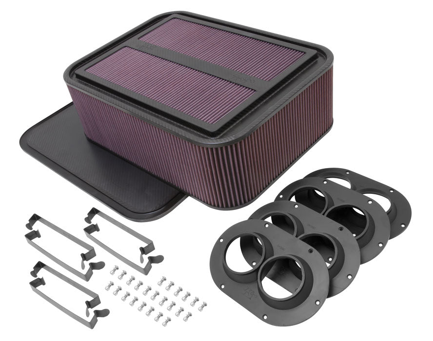 K&N - Custom Racing Assembly - GEN 2; CARBON FIBER AIR BOX LARGE W/ 2.50" AIR HORN (100-8558)