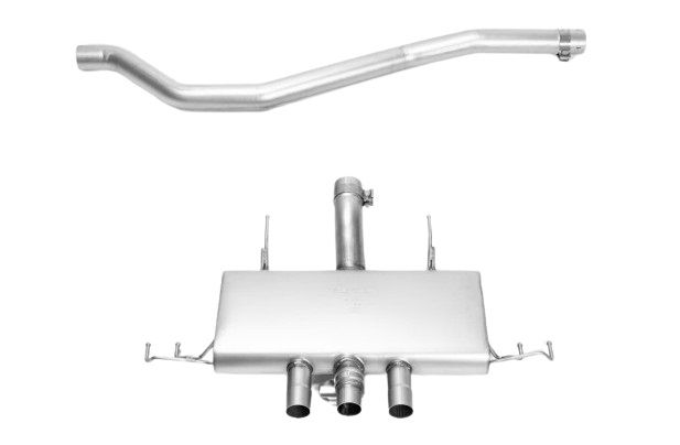 GPF-Back Exhaust System for HONDA Civic Type-R FL5 Front Section + Racing Sport Silencer | 3x 100mm Titanium Black Tips + Standard Tip