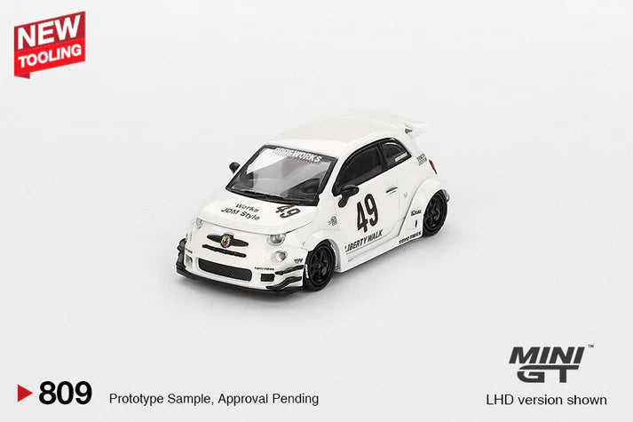 MINI GT - 1/64 Fiat 595 Abarth LB-Works (WHITE)