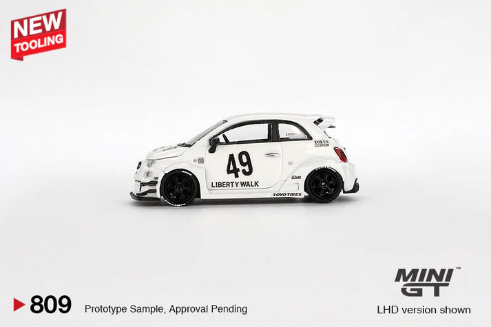 MINI GT - 1/64 Fiat 595 Abarth LB-Works (WHITE)