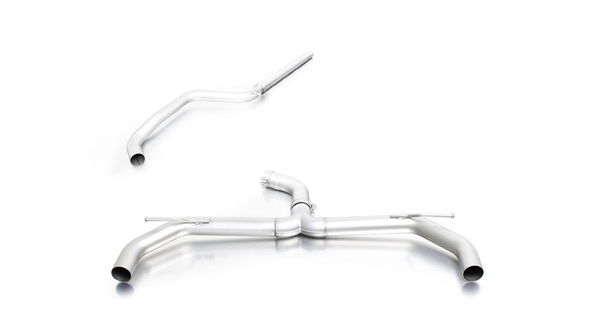 Sport Exhaust for VW Golf 7 Faclift AU Racing Sport Silencer | 2x 102mm Black Chrome Rolled Edge Tips
