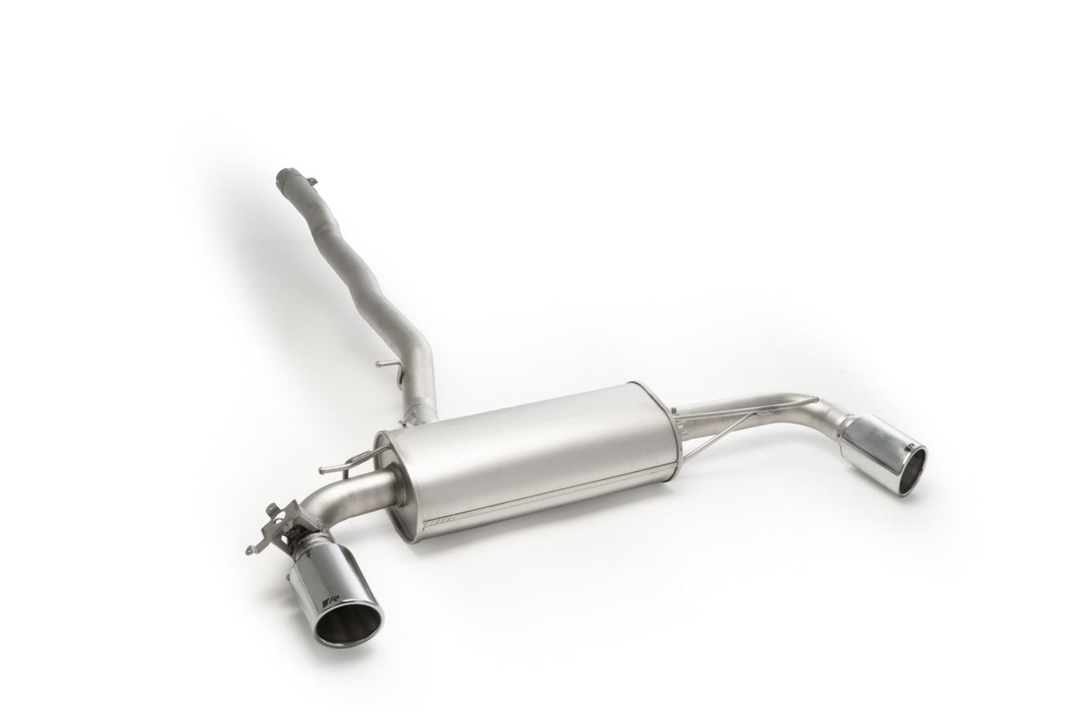 Sport Exhaust Bundle for BMW/Mini - F40 F56 F60 Rear Silencer | 2x 102mm Chrome R-Logo Tips (#1)