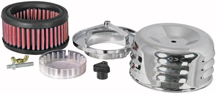 K&N - Round Air Filter Assembly - LVRD 2-3/16" OR 2-5/18" FLG. 4" TOP (1) (60-0500)