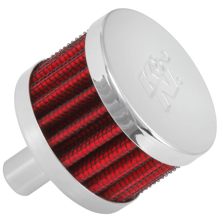 K&N - Vent Air Filter/ Breather - C/V, 1/2" VENT, 2"OD, 1-1/2"H, CHROME (62-1015)