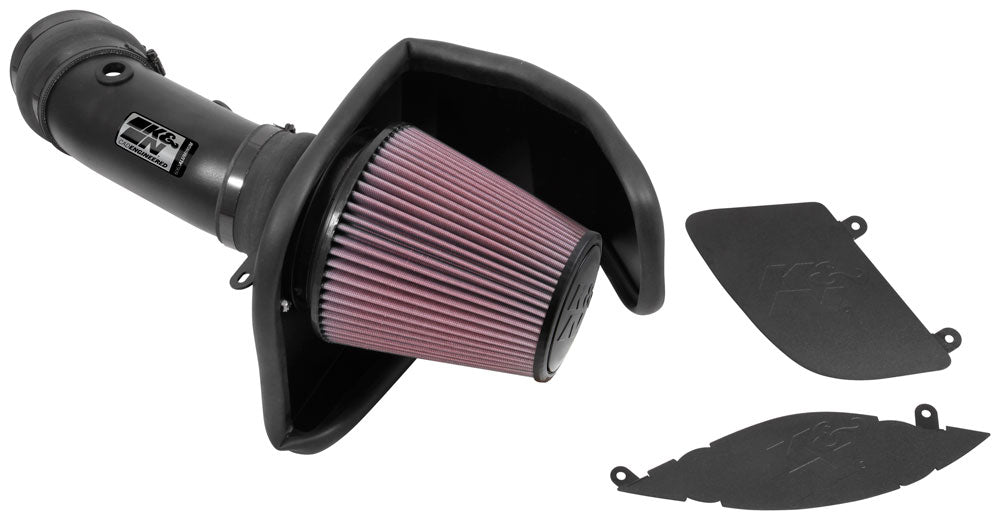 K&N - Performance Air Intake System - TYPHOON; DODGE CHALLENGER HELLCAT SC V8-6.2L F/I, 2017-2023 (69-2553TTK)