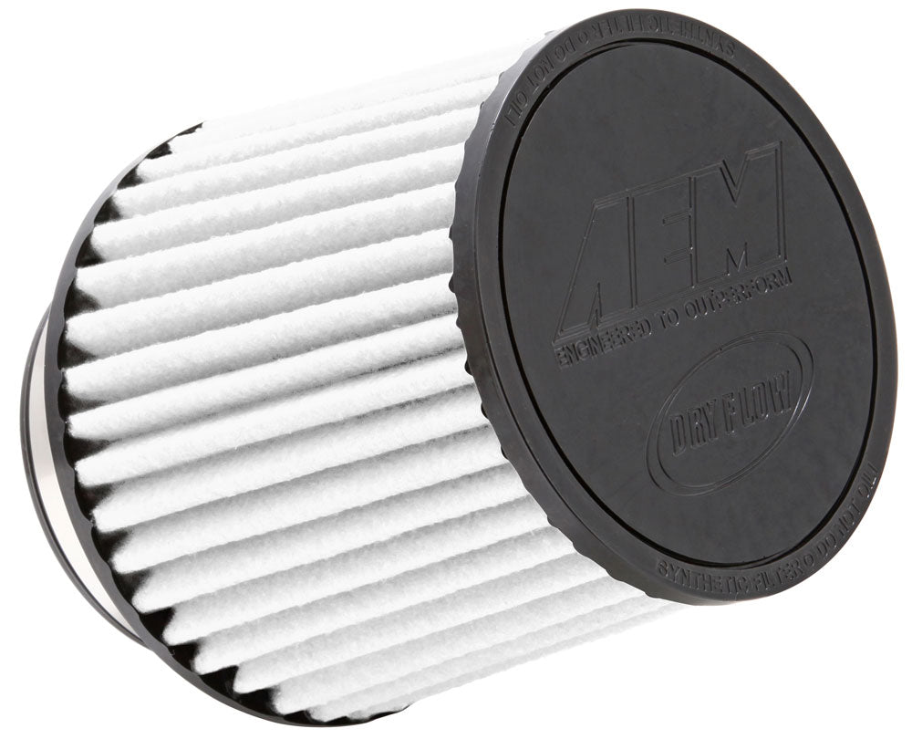 AEM - AEM DryFlow Air Filter - AIR FILTER; 3"FLG, 6"B, 5-1/8"T, 5-1/8"H; WHITE (21-203BF)