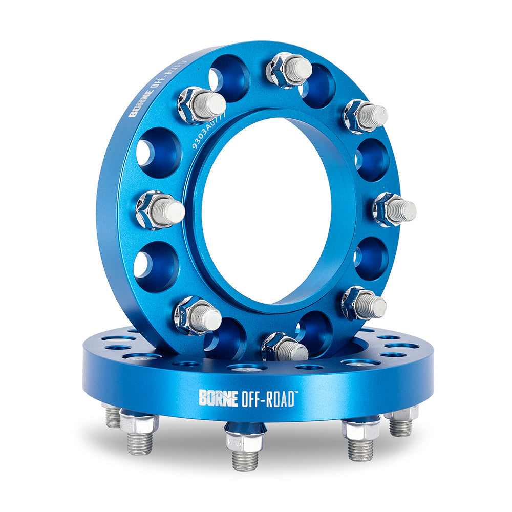 Borne Off-Road Wheel Spacers, 8x180 124.1, 32, M14, Blue