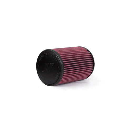 Image of Mishimoto Air Filter w/ Molded Logo Red Oil 8 Layer Cotton w/ Worm Gear Clamp