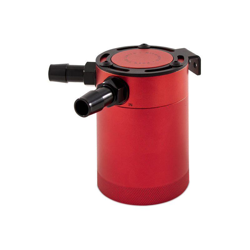 Universal Compact Baffled Oil Catch Can Kit 2-Port Red Mishimoto