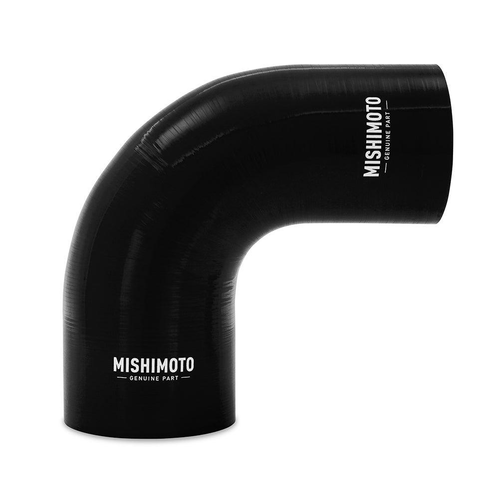 Silicone Reducer Coupler, 90 Degree, 3.5" to 4", Black