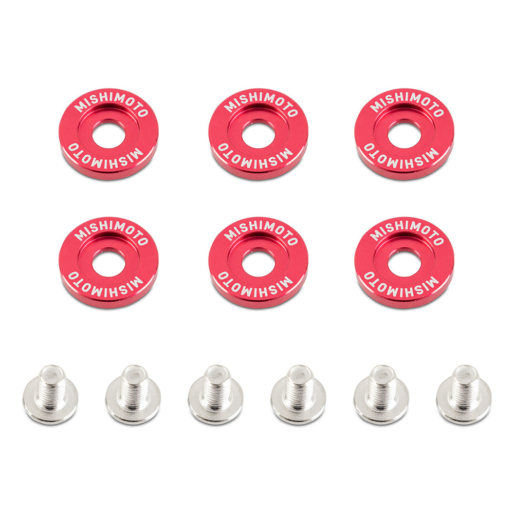 Image of Fender Washer Kit Large 6pcs Red Mishimoto