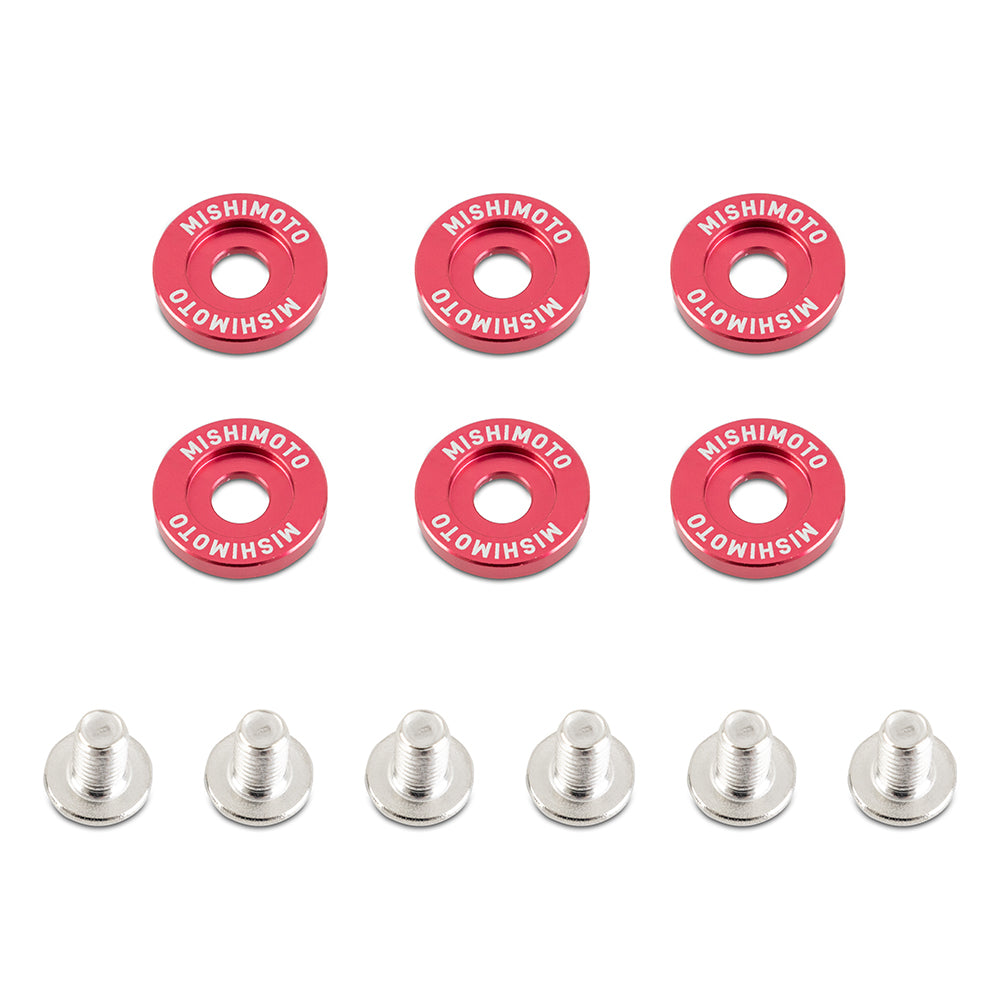 Image of Fender Washer Kit Small 6pcs Red Mishimoto