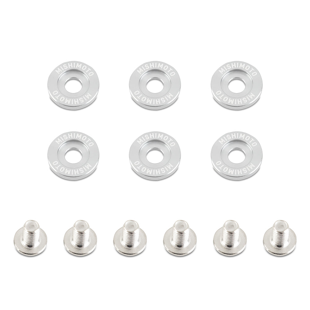 Image of Fender Washer Kit Small 6pcs Silver Mishimoto