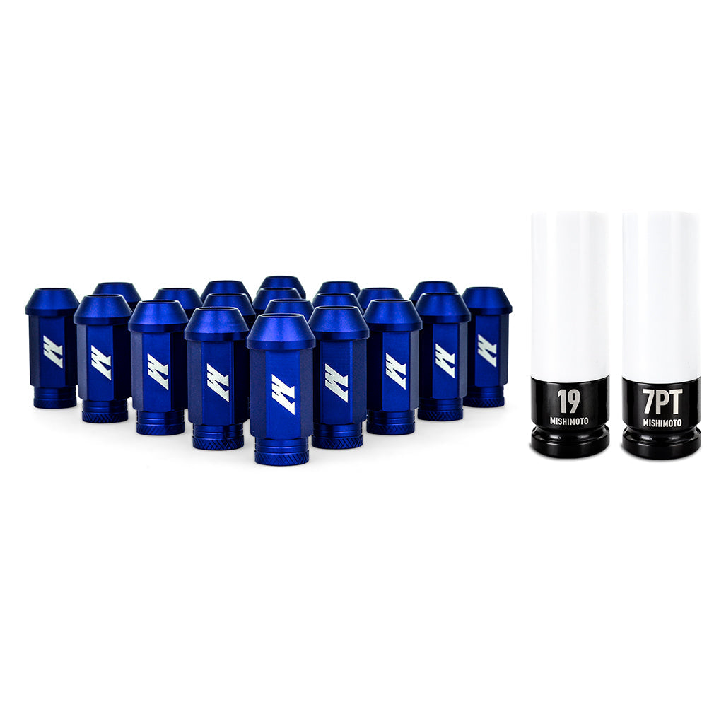 Aluminum Locking Lug Nuts M12x1.25, 20pc Set, Blue