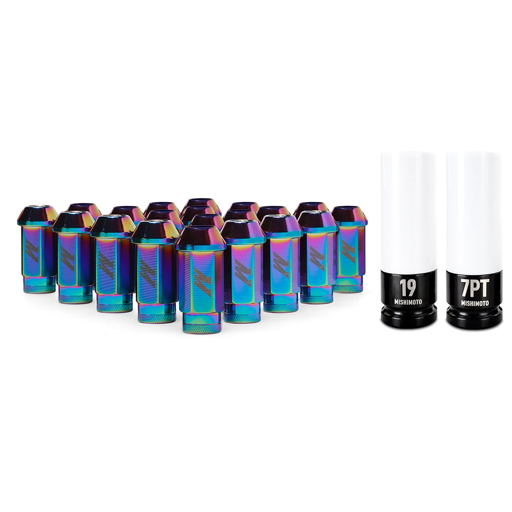 Aluminum Locking Lug Nuts M12x1.5, 20pc Set, Neo Chrome