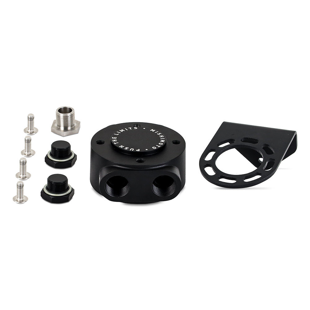 Remote Oil Filter Head M22x1.5 Thread Black Mishimoto