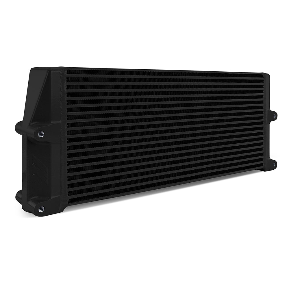 Heavy-Duty Oil Cooler 17" Same-Side Outlets Black Mishimoto