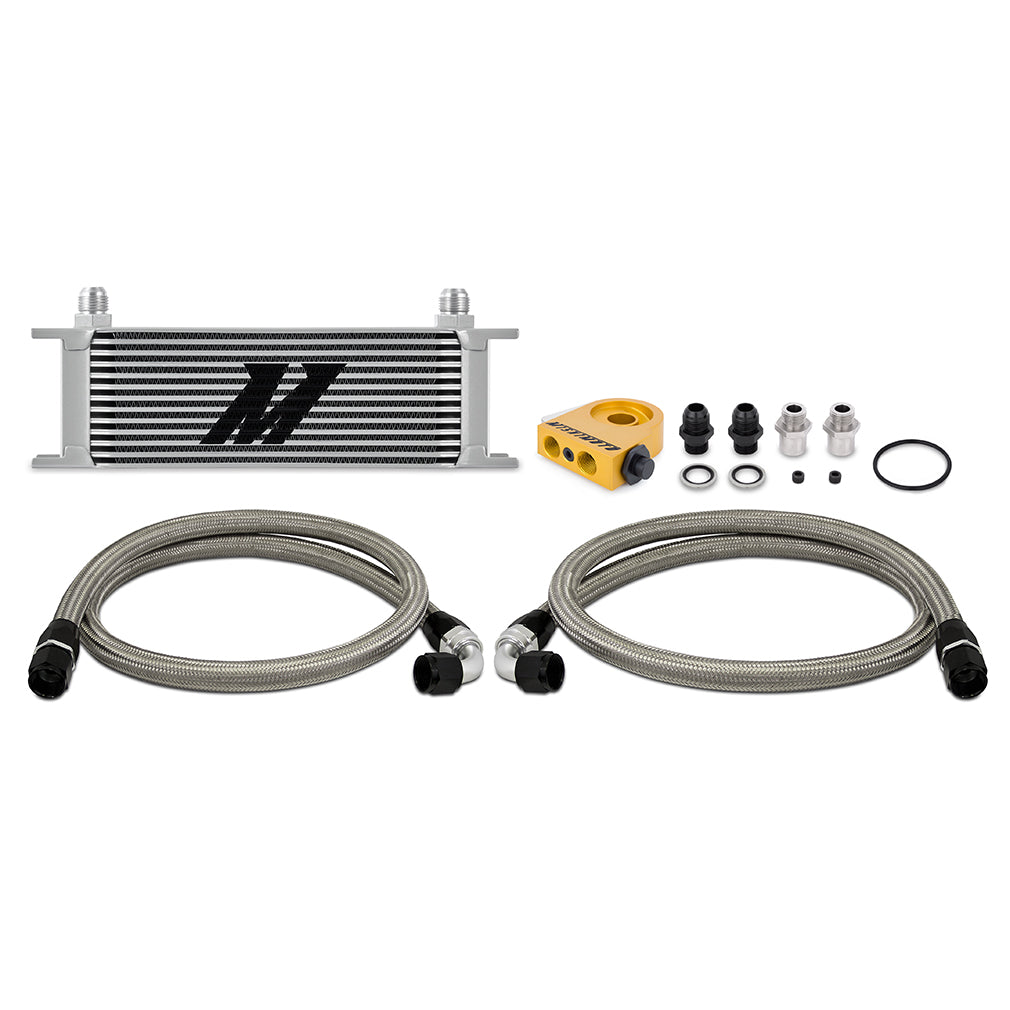 Image of Universal Thermostatic Oil Cooler Kit 13-Row Silver Mishimoto