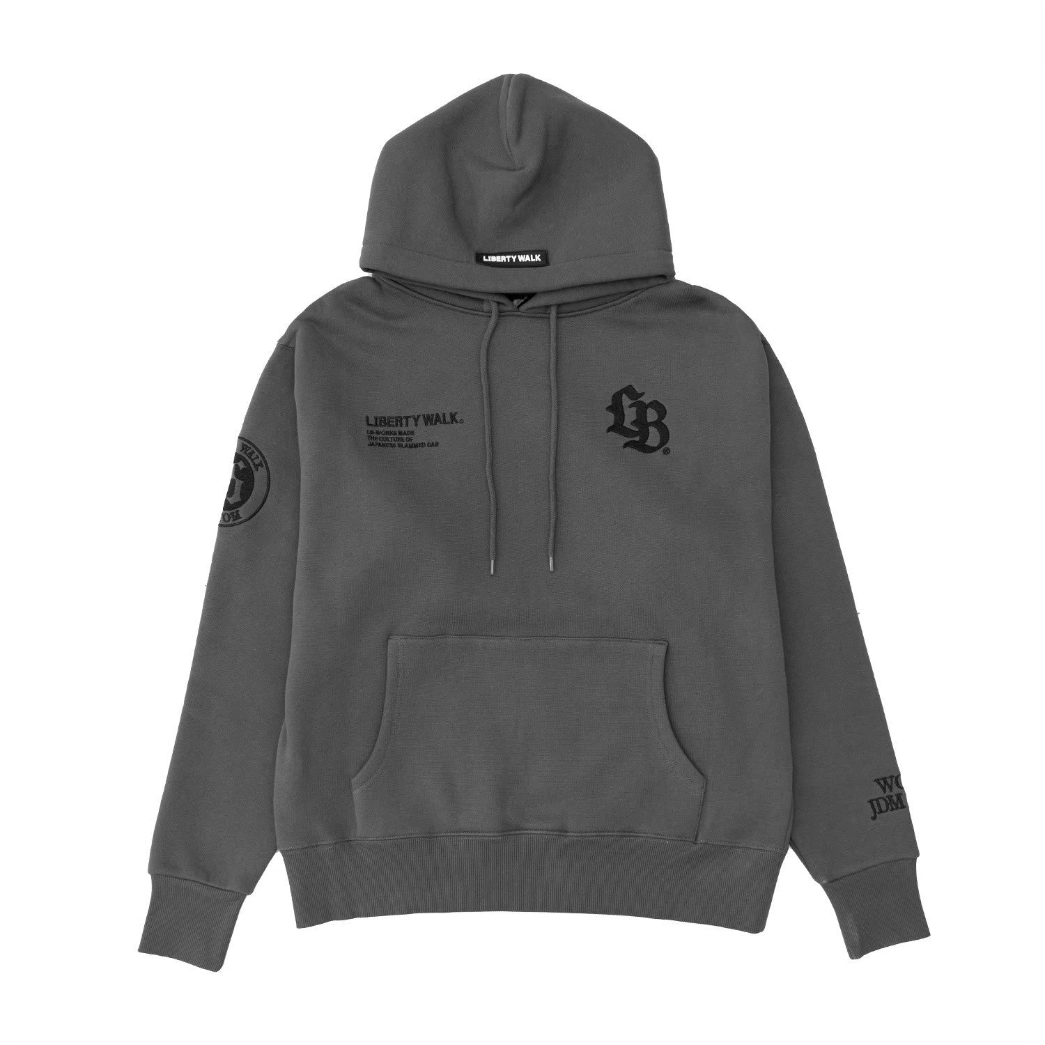 LB Thorn Embroidery Logo Hoodie Grey with Black