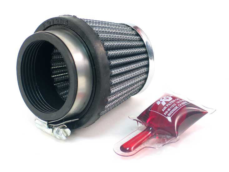K&N - Universal Clamp-On Air Filter - 1-15/16"FLG, 3"B, 2"T, 2-1/2"L (RC-2500)