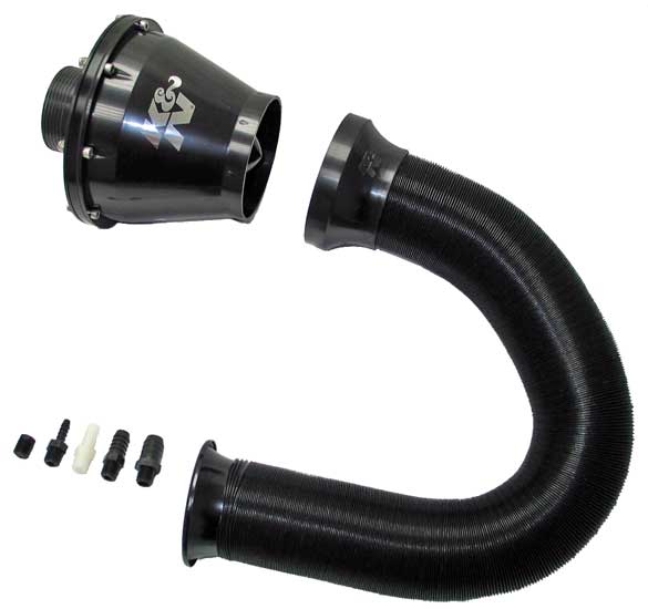 K&N - Universal Air Intake System - APOLLO CIS; UNIVERSAL, 70MM OD FLG, PP BLACK (RC-5052AB)