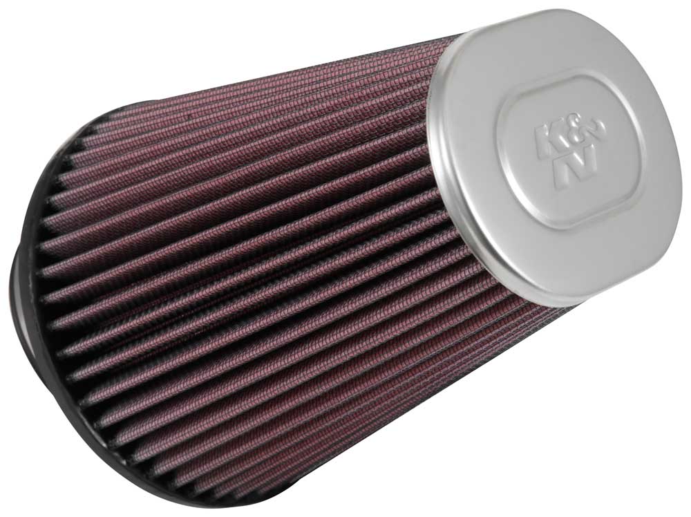 K&N - Universal Clamp-On Air Filter - 3-1/2 "10 DEG FLG, 5-3/4"B, 4-1/2" X 3-1/4"T, 7"H (RF-1033)