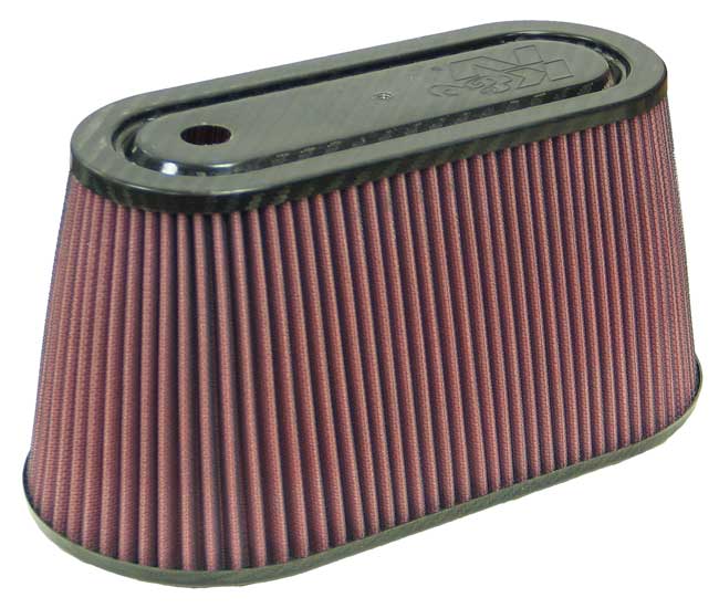 K&N - Universal Air Filter - Carbon Fiber Top - 3.5"FLG OD, 12" X 6"B, 9-15/16" X 3-15/16"T, 6"H (RF-1038)