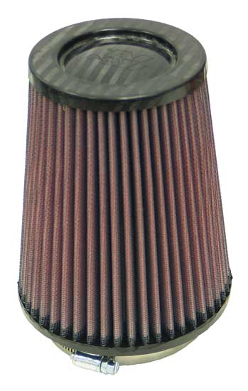 K&N - Universal Air Filter - Carbon Fiber Top - 4"FLG, 5-3/8"B, 4"T, 6-1/2"H (RP-4980)