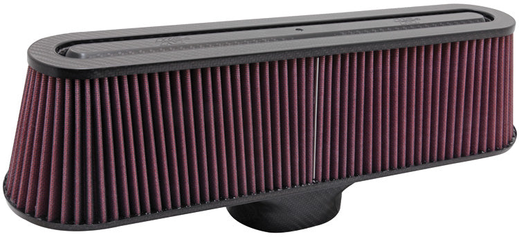 K&N - Universal Air Filter - Carbon Fiber Top and Base - OVAL FLG; 4-3/16 X 3-5/16, 18-3/4 X 5B, 16-3/4 X 3T, 4-13/16H (RP-5135)