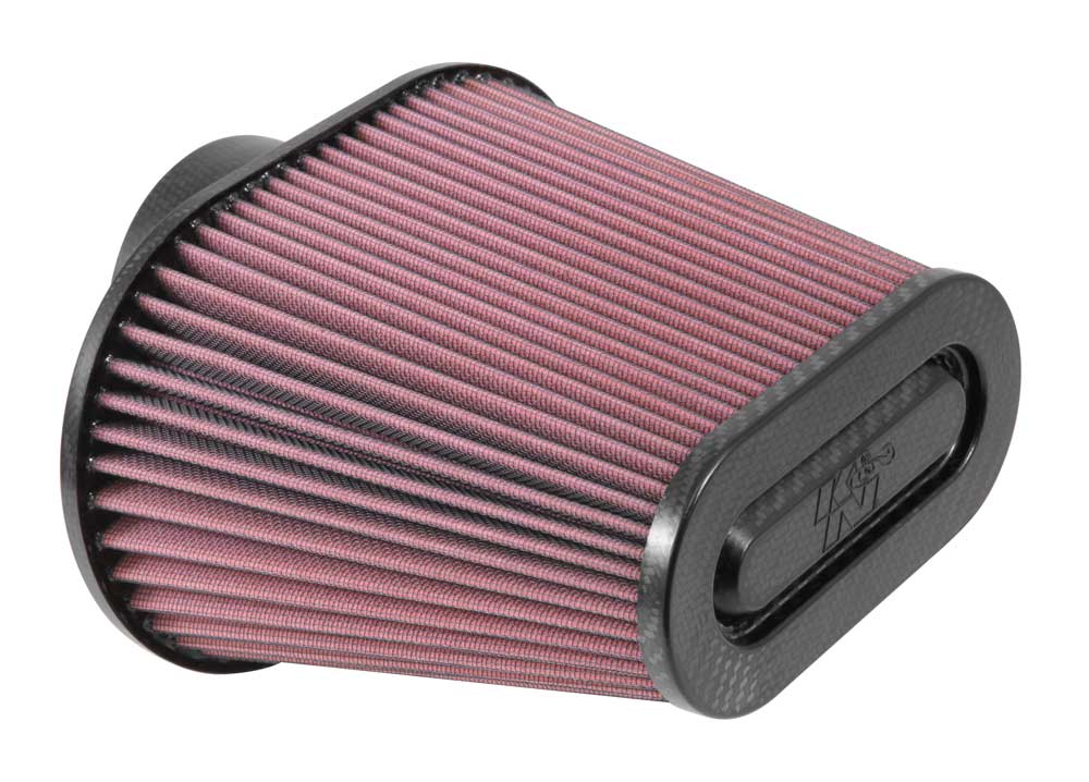 K&N - Universal Air Filter - Carbon Fiber Top - 3-11/16 FLG; 8-3/4 X 5-1/2B, 6-3/8 X 3-3/16T; 7" H (RP-5285)