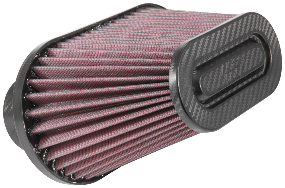 K&N - Universal Air Filter - Carbon Fiber Top - 3" DUAL FLG; 10 X 5-1/8 B, 6-3/8 X 3-3/16T; 5.5" H (RP-6101)