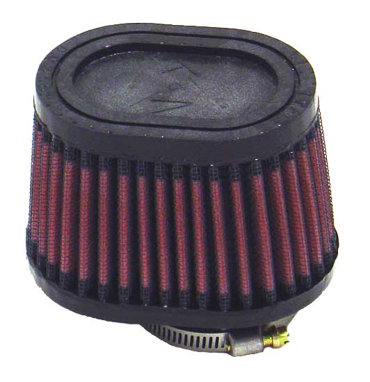 K&N - Universal Clamp-On Air Filter - 1-3/4"FLG O/S, 4" X 3"B, 3" X 2"T, 2-3/4"H, OVAL (RU-2450)