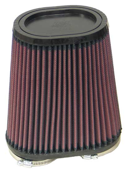 K&N - Universal Clamp-On Air Filter - 2-3/8"DUAL FLG, 6-1/4" X 3-3/4"B, 3-7/16" X 4-7/16"T, 6-3/4"H (RU-4710)