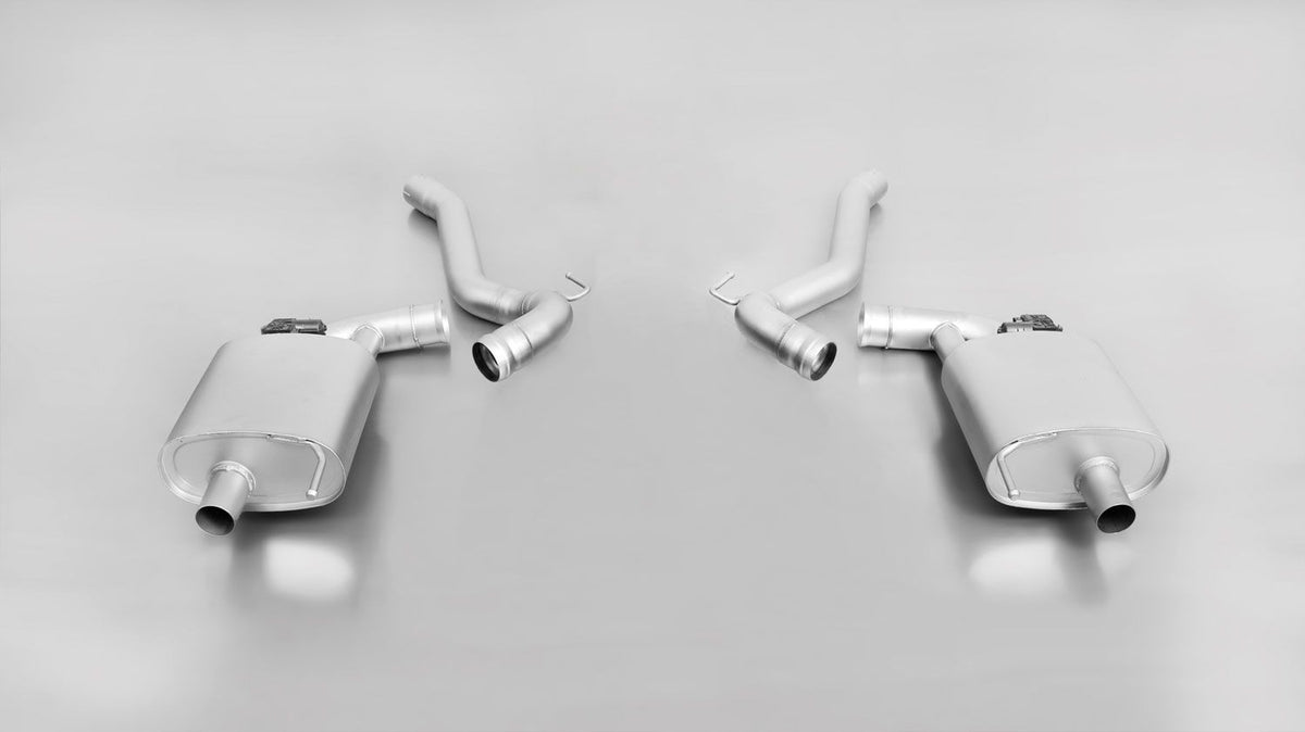 Cat-Back System for FORD Mustang VI S550 Racing Non-Resonated | 2x GT Black Tips | Sound Controller