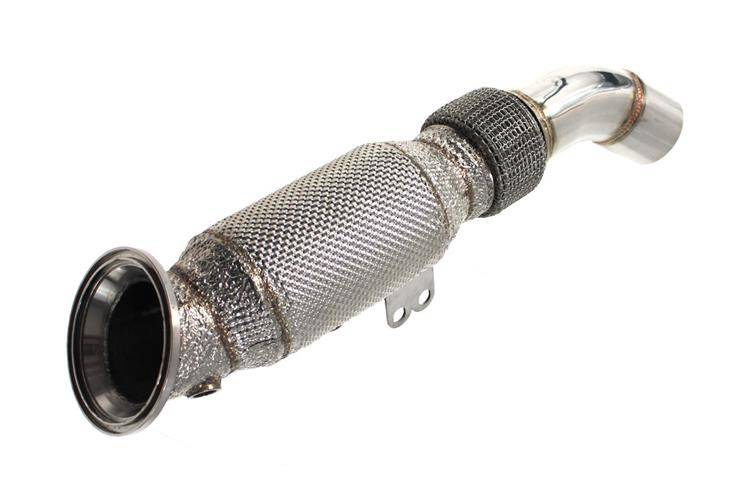 Image of BMW B58 F30 340i F32 13-20 Downpipe+Heat Shield 85mm