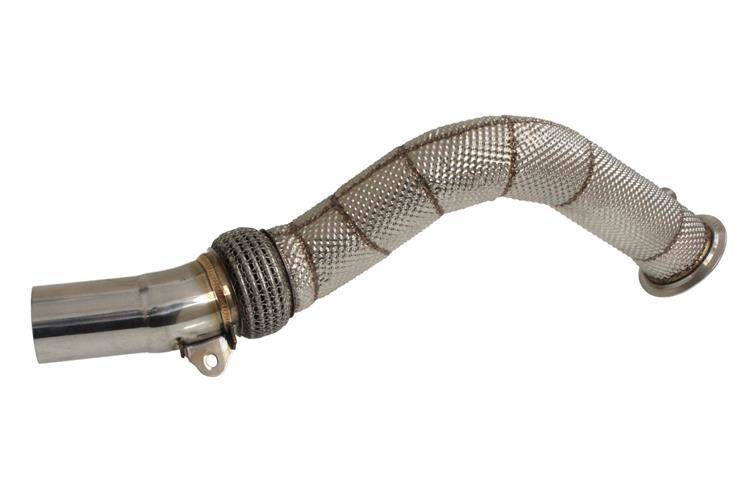 Image of BMW F82 F83 M4 S55 13-17 Downpipe+Heat Shield 105mm V2