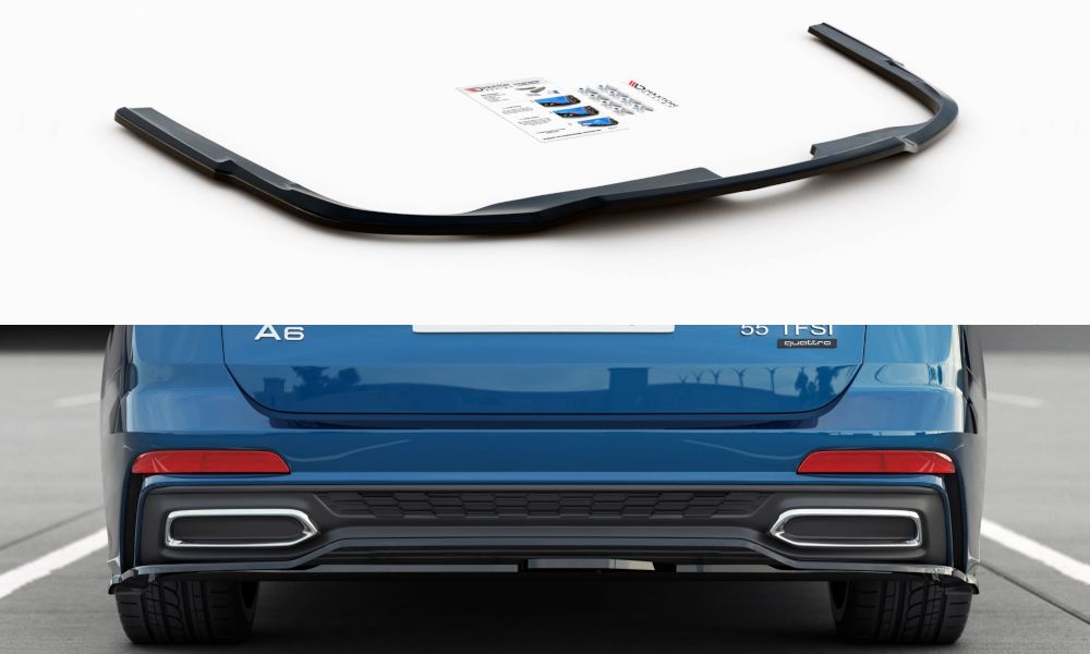 Image of Central Rear Splitter Audi A6 S-Line Avant C8 - Textured