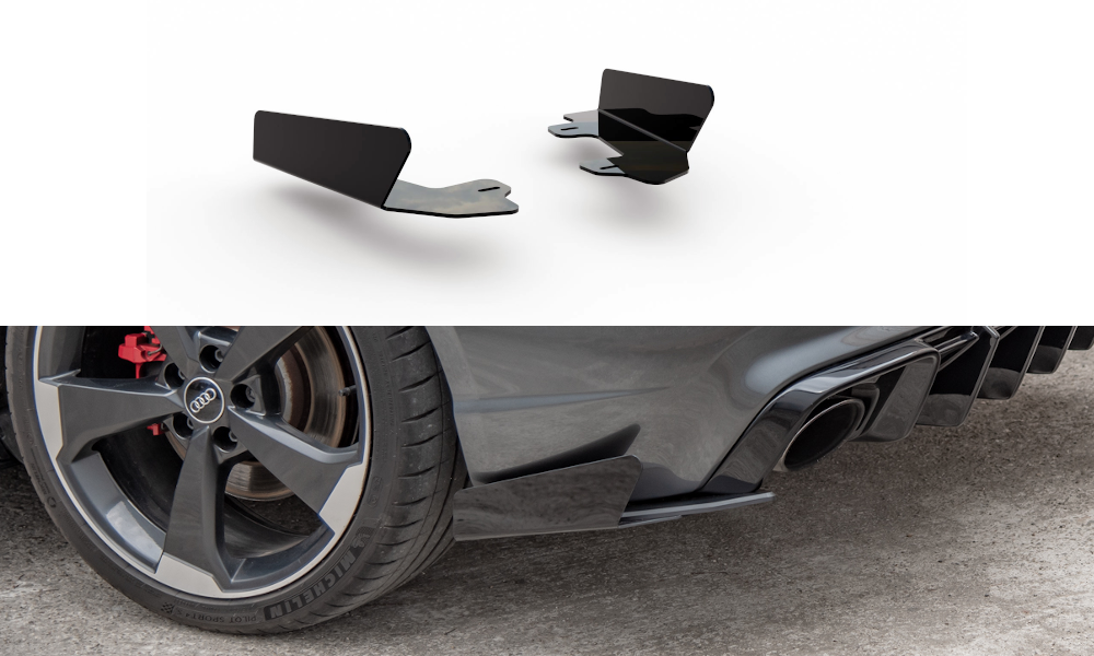 Image of Rear Side Flaps Audi RS3 8V Sportback - Gloss Black