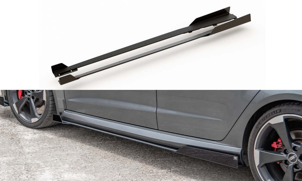 Image of Side Skirts Diffusers+Flaps Audi RS3 8V Sportback-GB V2