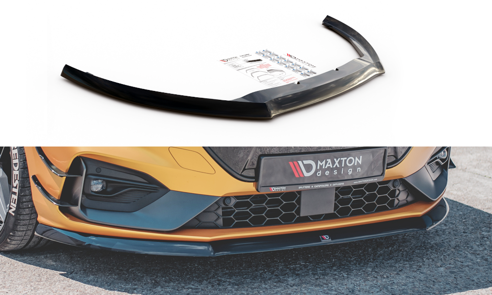 Image of Front Splitter V.8 Ford Focus ST / ST-Line MK4 - Gloss Black