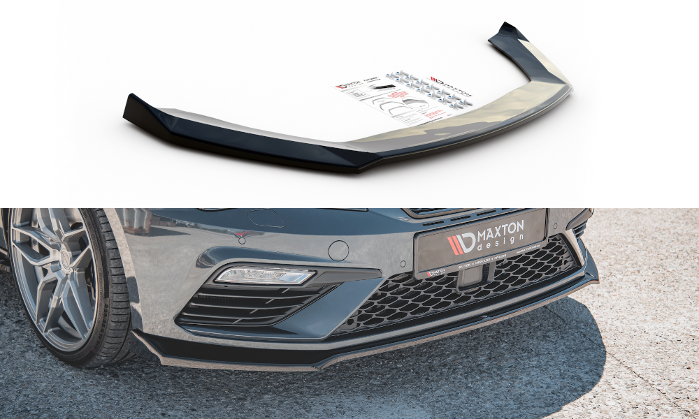 Image of Front Splitter V.7 Seat Leon Cupra / Fr MK3 FL - Gloss Black