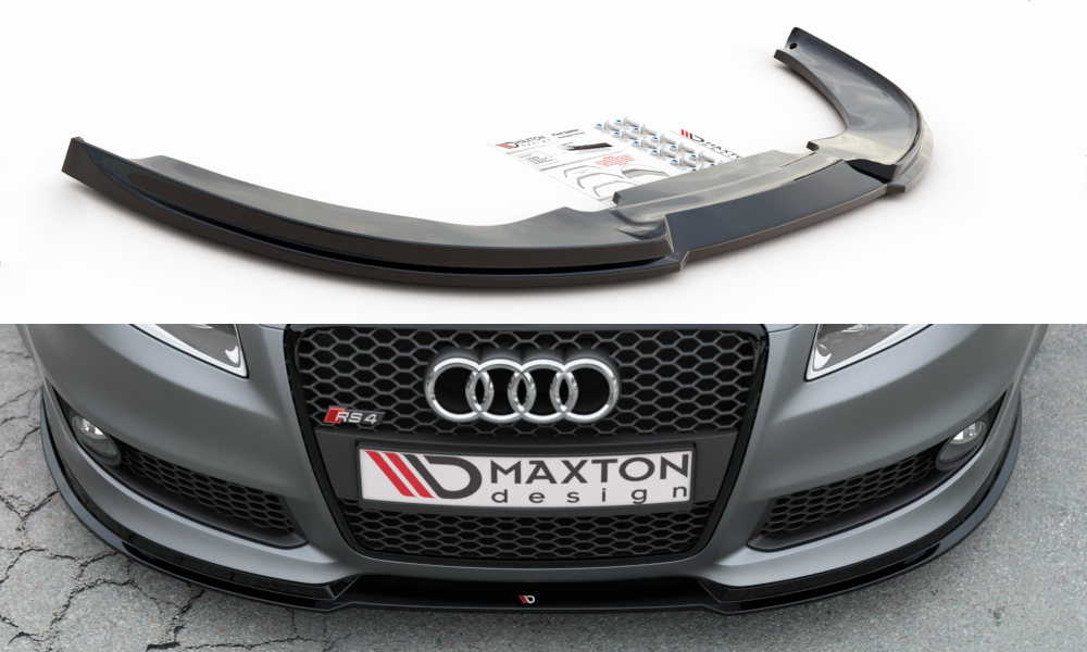Image of Front Splitter V.1 Audi RS4 B7 - Gloss Black