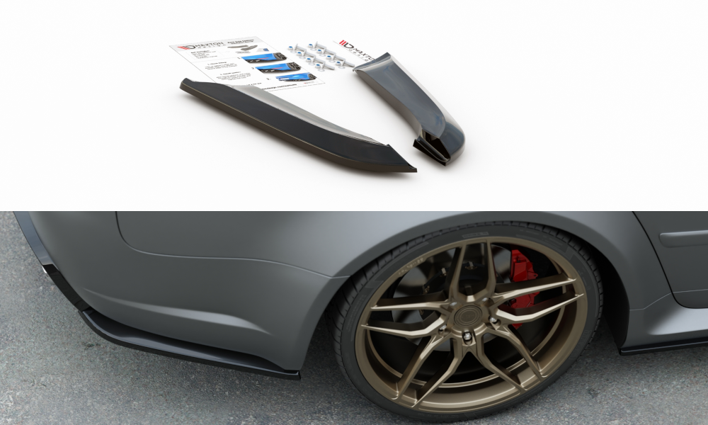 Image of Rear Side Splitters V.2 Audi RS4 Sedan B7 - Gloss Black