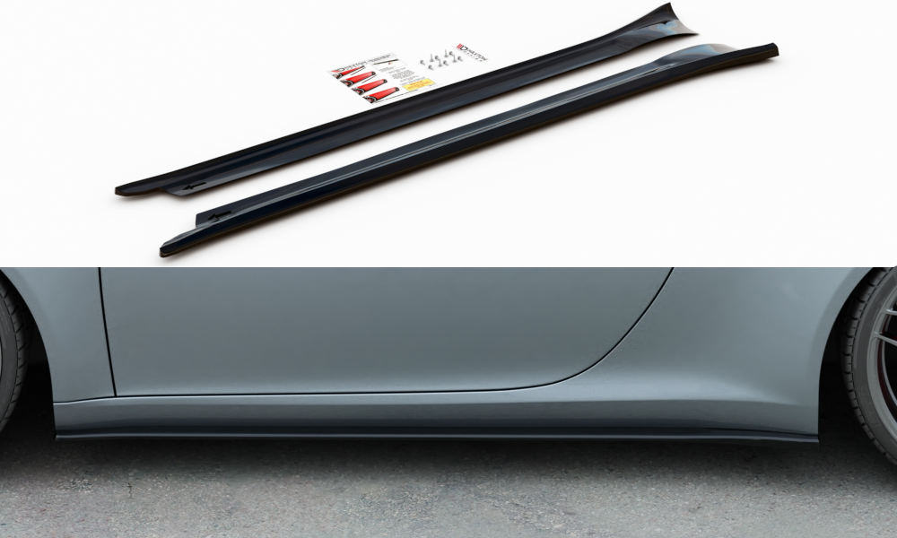 Image of Side Skirts Diffusers Porsche 911 Carrera 991 - Gloss Black