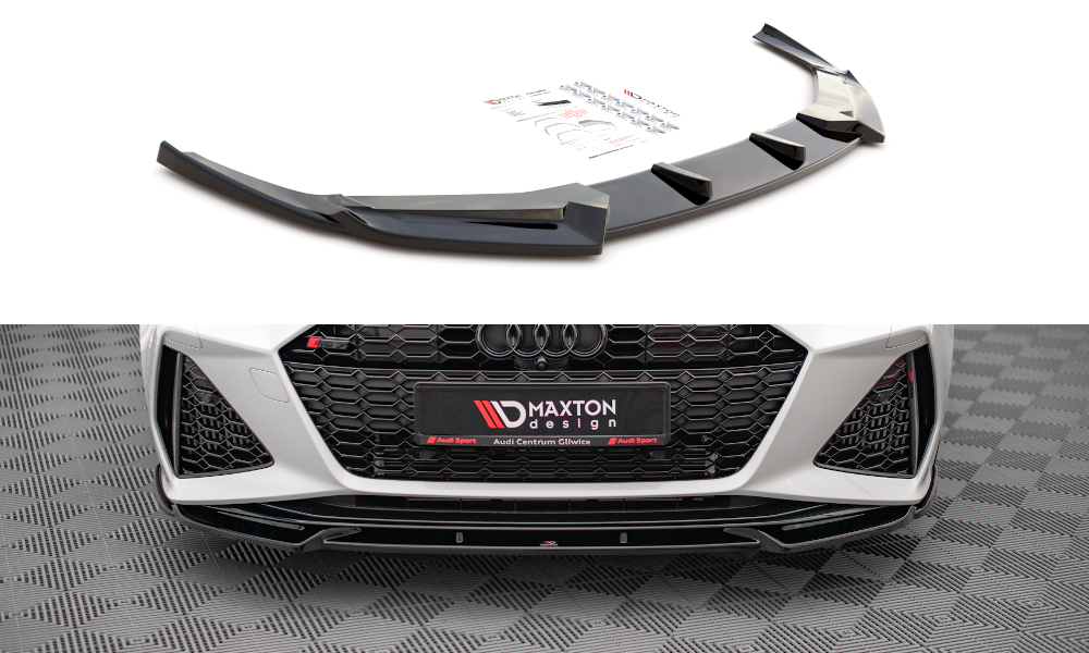 Image of Voorsplitter V.1 Audi RS6 C8 / RS7 C8 - Glanzend Zwart