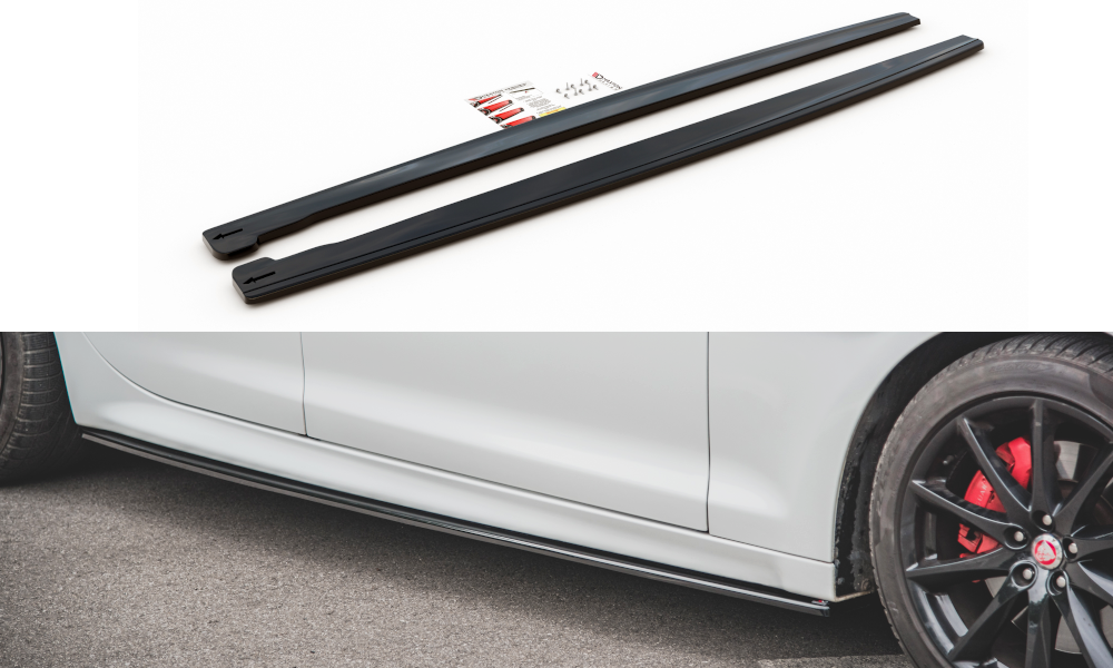 Image of Side Skirts Diffusers Jaguar XJ X351 - Gloss Black