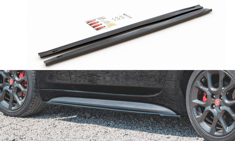 Image of Side Skirts Diffusers Fiat 124 Spider Abarth - Gloss Black