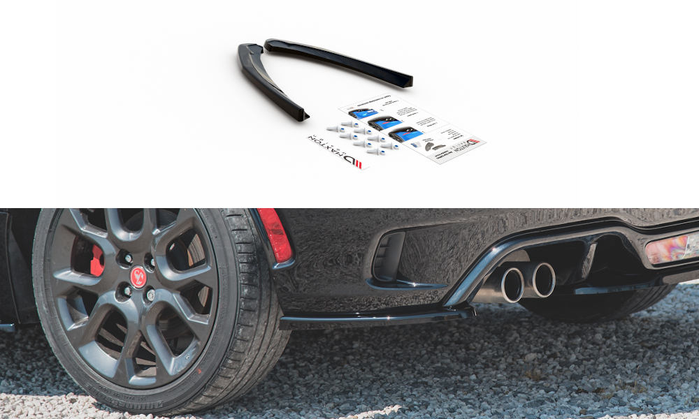Image of Rear Side Splitters Fiat 124 Spider Abarth - Gloss Black
