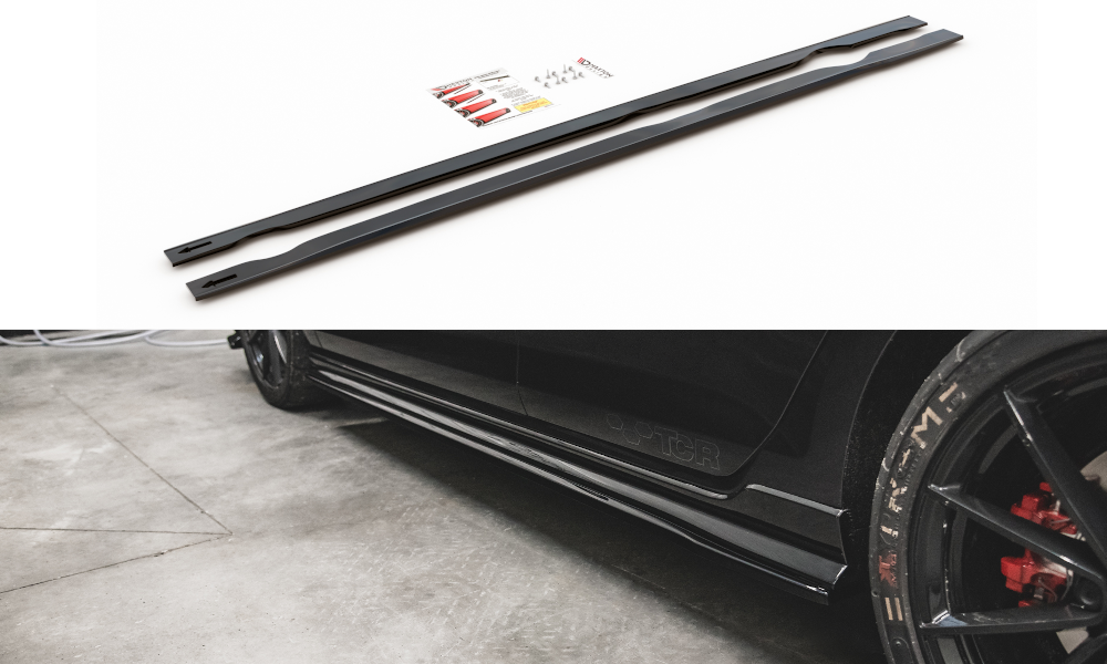 Image of Side Skirts Diffusers VW Golf 7 GTi Tcr - Gloss Black