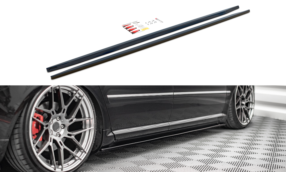 Image of Side Skirts Diffusers Audi S8 D3 - Gloss Black
